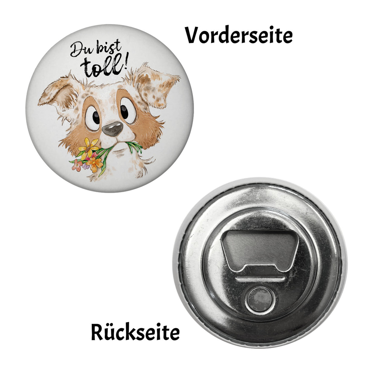 Hund Magnet rund rund mit Spruch Du bist toll