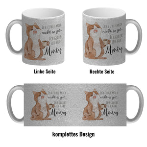 Katze Kaffeebecher mit Spruch Unwohlsein - Verdacht auf Montagsgefühl