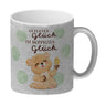 Bär Kaffeebecher mit Spruch Geteiltes Glück ist doppeltes Glück