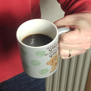 Bär Kaffeebecher mit Spruch Geteiltes Glück ist doppeltes Glück