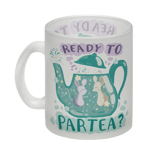 Mäuse in Teekanne Kaffeebecher mit Spruch Ready to Partea