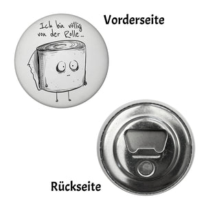 Klopapier Magnet rund rund mit Spruch Ich bin völlig von der Rolle