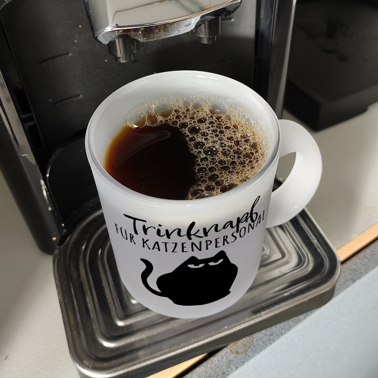 Katze Kaffeebecher mit Spruch Trinknapf für Katzenbesitzer