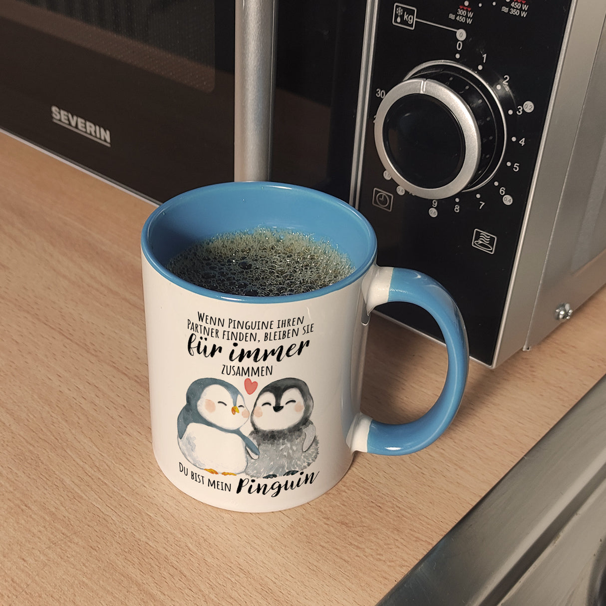 Pinguin Kaffeebecher mit Spruch Du bist mein ewiger Pinguin