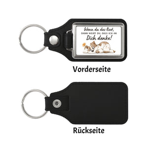 Hund Schlüsselanhänger mit Spruch Denke an dich