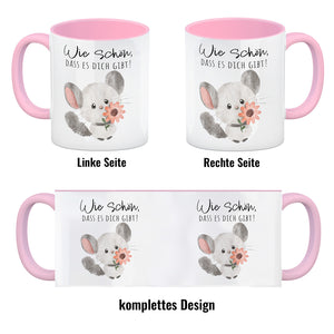 Chinchilla Kaffeebecher mit Spruch Wie schön dass es dich gibt