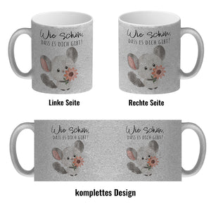 Chinchilla Kaffeebecher mit Spruch Wie schön dass es dich gibt