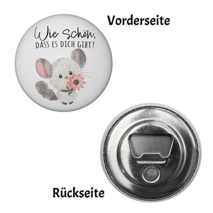 Chinchilla Magnet rund rund mit Spruch Wie schön dass es dich gibt