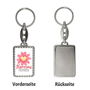 Blume Schlüsselanhänger mit Spruch Herzensfreundin