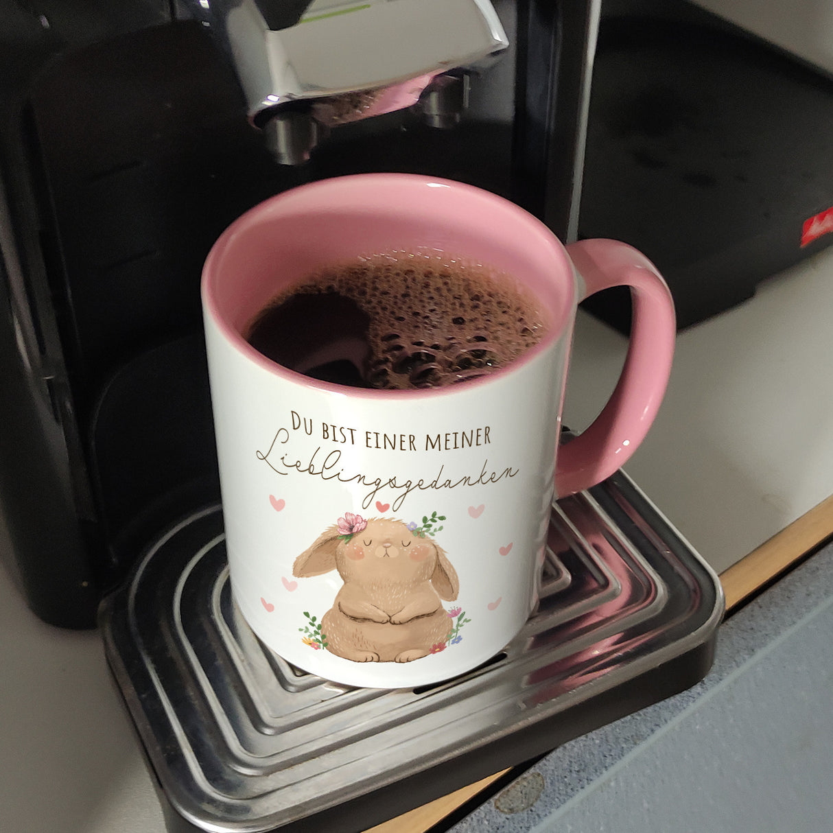 Hase Kaffeebecher mit Spruch Du bist einer meiner Lieblingsgedanken