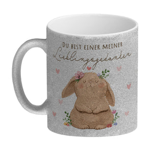 Hase Kaffeebecher mit Spruch Du bist einer meiner Lieblingsgedanken