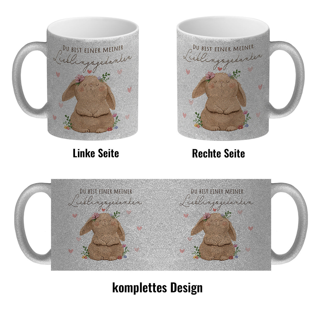 Hase Kaffeebecher mit Spruch Du bist einer meiner Lieblingsgedanken