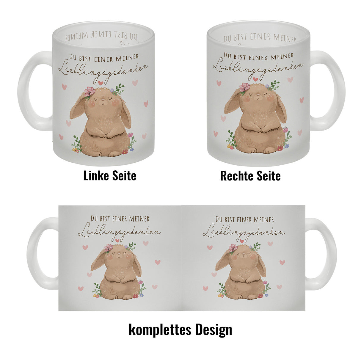 Hase Kaffeebecher mit Spruch Du bist einer meiner Lieblingsgedanken