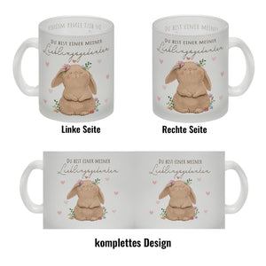 Hase Kaffeebecher mit Spruch Du bist einer meiner Lieblingsgedanken