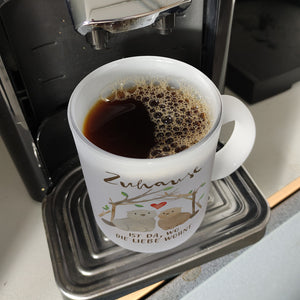 Biber Kaffeebecher mit Spruch Zuhause ist da wo die Liebe wohnt