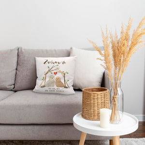 Biber Kissen mit Spruch Zuhause ist da wo die Liebe wohnt
