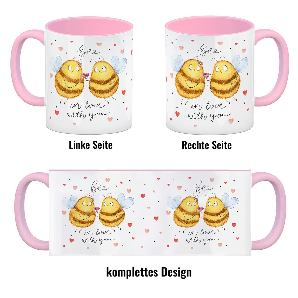 Pummel Biene Kaffeebecher mit Spruch Bee in love with you