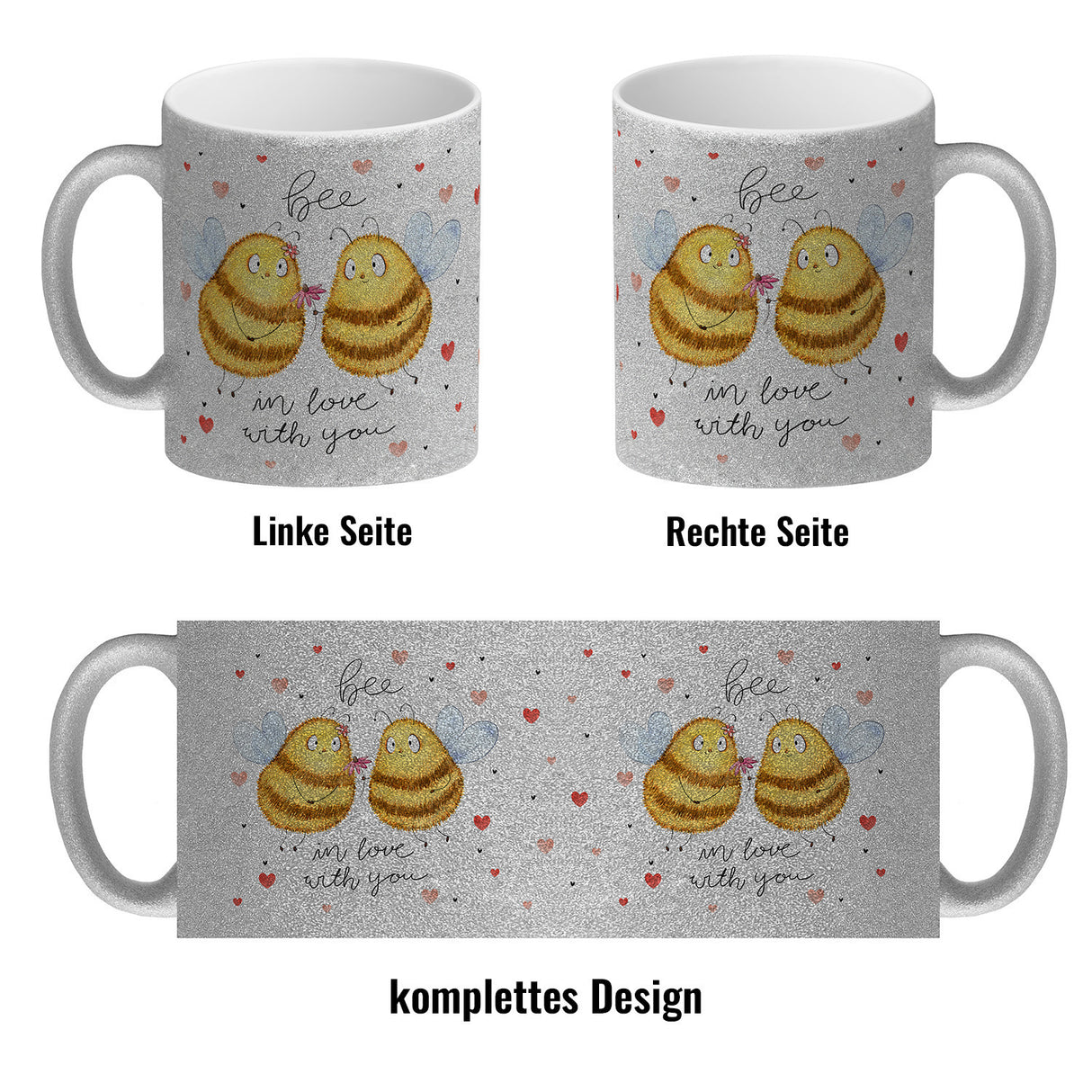 Pummel Biene Kaffeebecher mit Spruch Bee in love with you