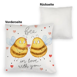 Pummel Biene Kissen mit Spruch Bee in love with you