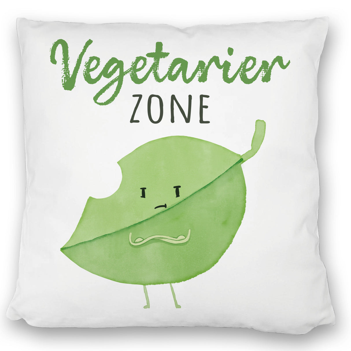 Blatt Kissen mit Spruch Vegetarier Zone