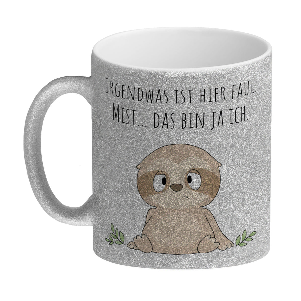 Faultier Kaffeebecher mit Spruch Ich bin faul