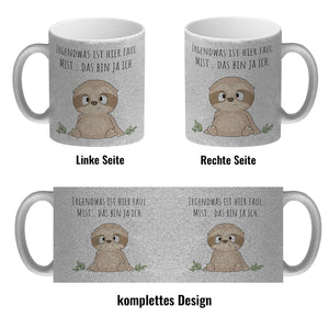 Faultier Kaffeebecher mit Spruch Ich bin faul