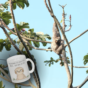 Faultier Kaffeebecher mit Spruch Ich bin faul