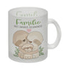 Faultier Familie Kaffeebecher mit Spruch Familie hält immer zusammen