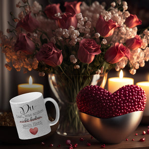 Herz Kaffeebecher mit Spruch Du besitzt mein Herz
