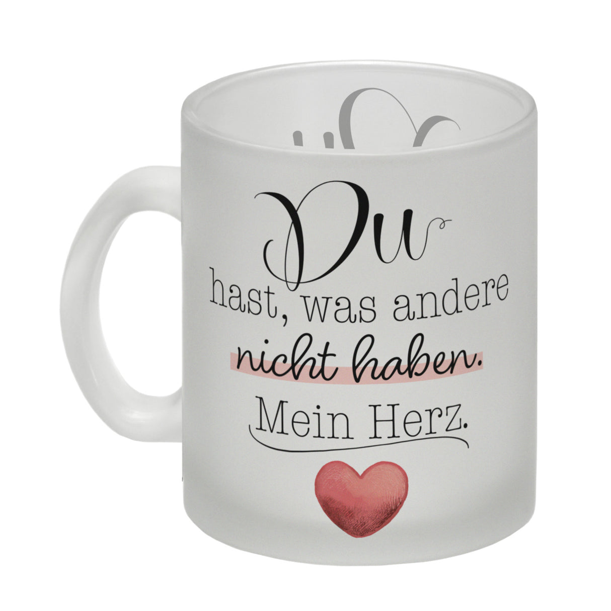 Herz Kaffeebecher mit Spruch Du besitzt mein Herz