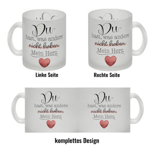 Herz Kaffeebecher mit Spruch Du besitzt mein Herz