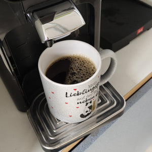 Katzenpaar Kaffeebecher mit Spruch Mein Lieblingsplatz ist bei dir