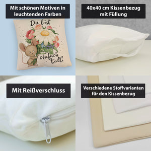 Maus Kissen mit Spruch Du bist einfach toll
