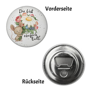 Maus Magnet rund rund mit Spruch Du bist einfach toll