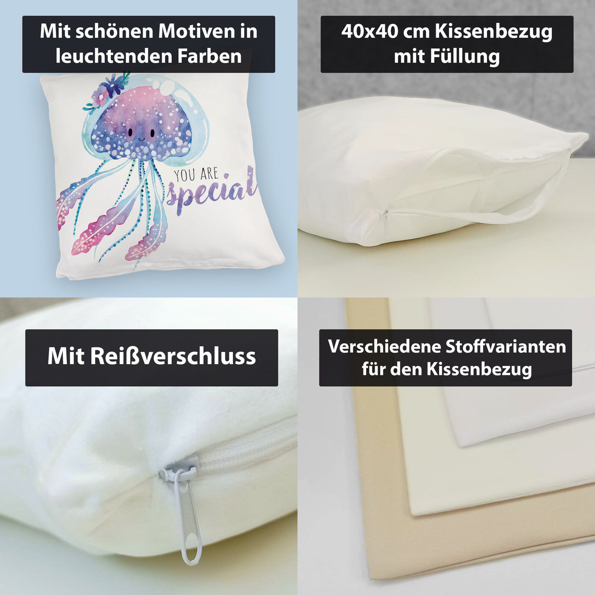 Qualle Kissen mit Spruch You are special