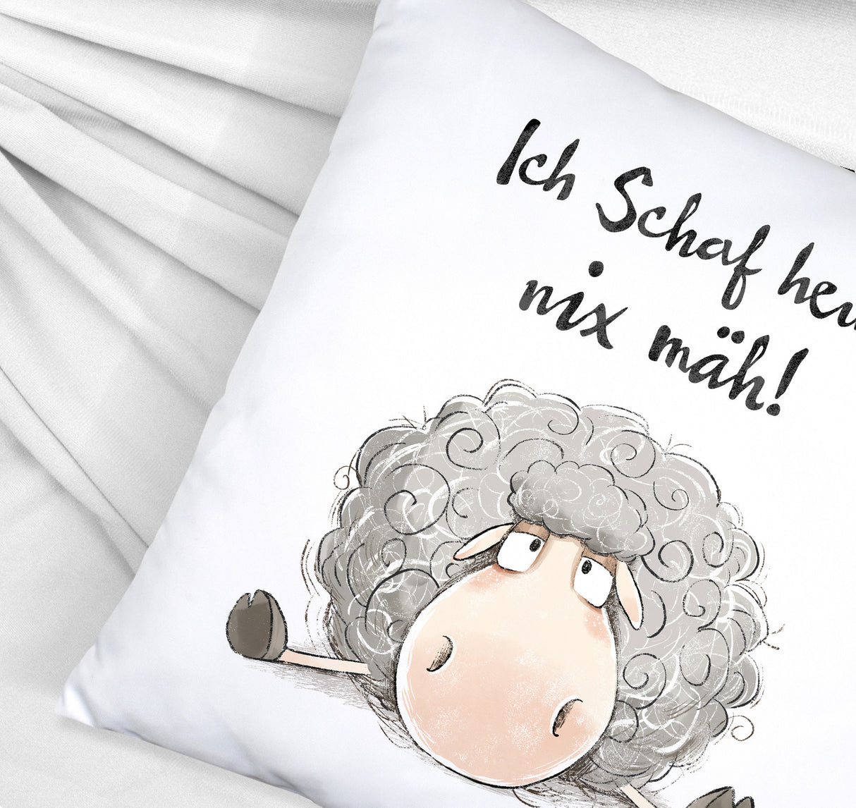 Schaf Kissen mit Spruch Ich Schaf heut nix mäh