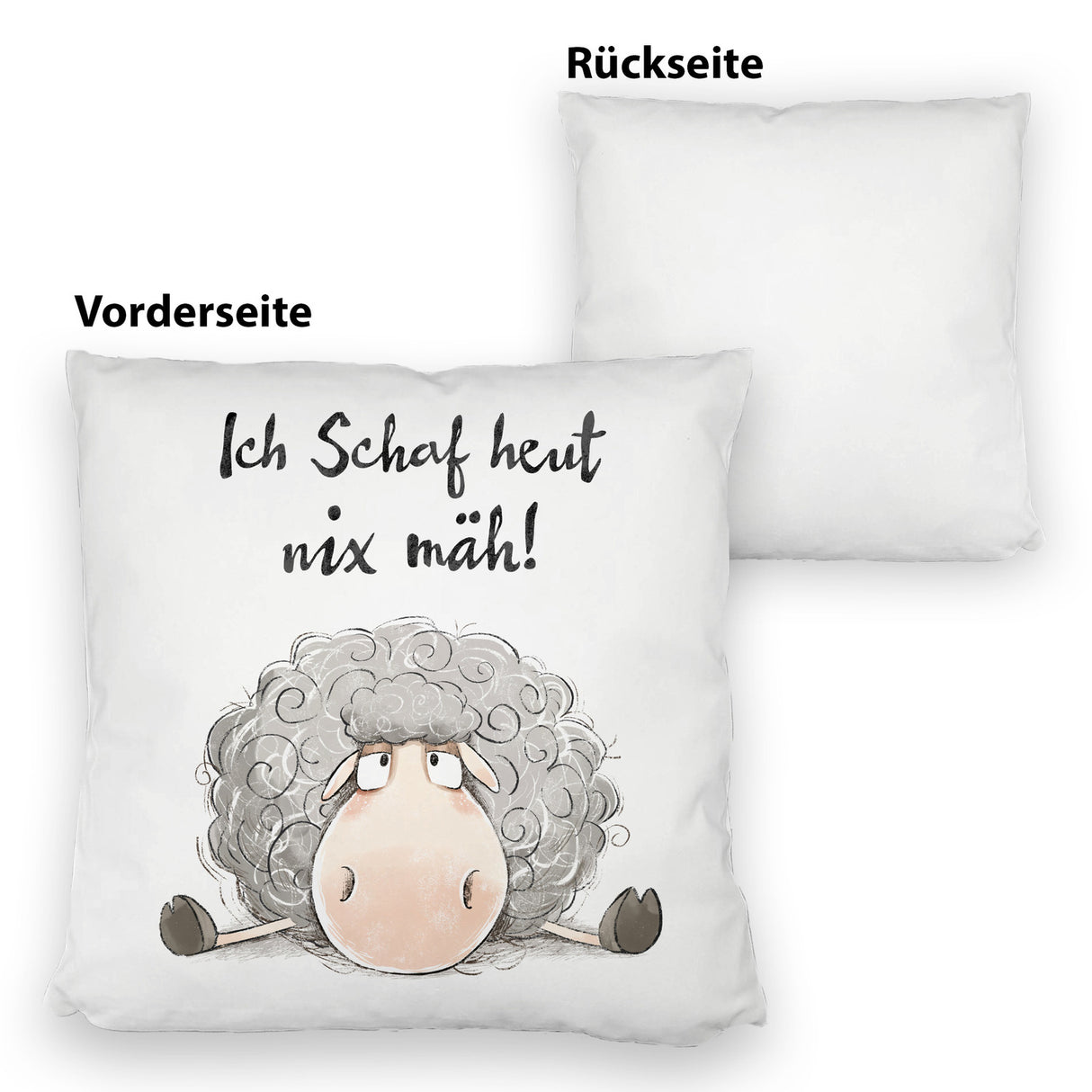 Schaf Kissen mit Spruch Ich Schaf heut nix mäh