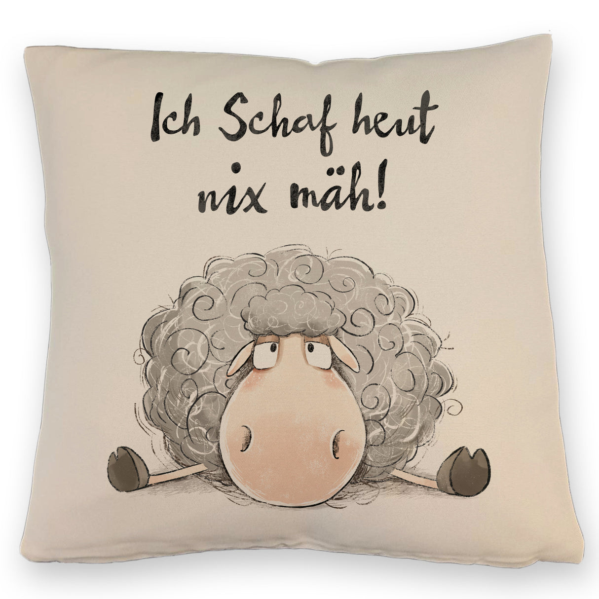 Schaf Kissen mit Spruch Ich Schaf heut nix mäh