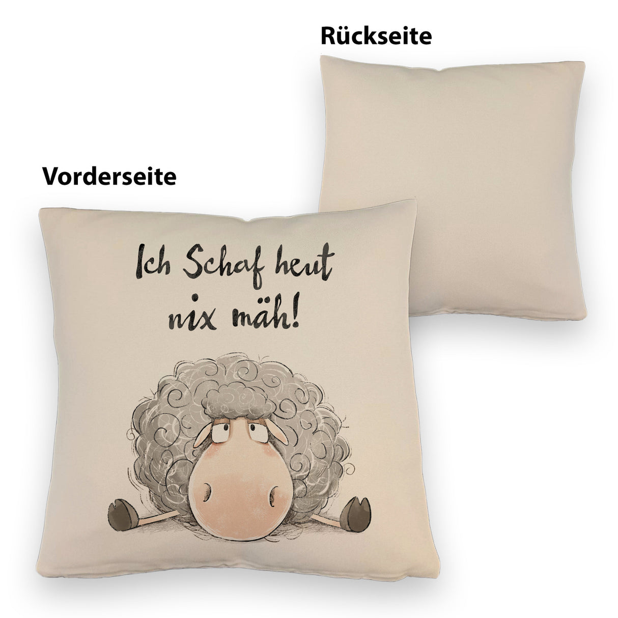 Schaf Kissen mit Spruch Ich Schaf heut nix mäh