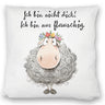 Schaf Kissen mit Spruch Nicht dick nur flauschig