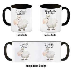 Schaf Kaffeebecher mit Spruch Unschuldslamm
