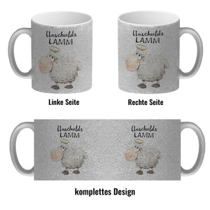 Schaf Kaffeebecher mit Spruch Unschuldslamm