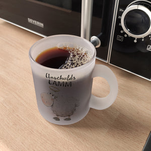 Schaf Kaffeebecher mit Spruch Unschuldslamm
