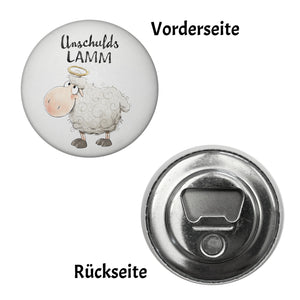 Schaf Magnet rund rund mit Spruch Unschuldslamm