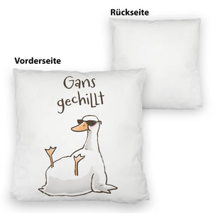 Gilbert die Gans Kissen mit Spruch Gans gechillt