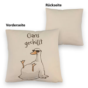 Gilbert die Gans Kissen mit Spruch Gans gechillt