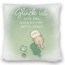 Otter und Frosch Kissen mit Spruch Glück ist Lebensart kein Ziel