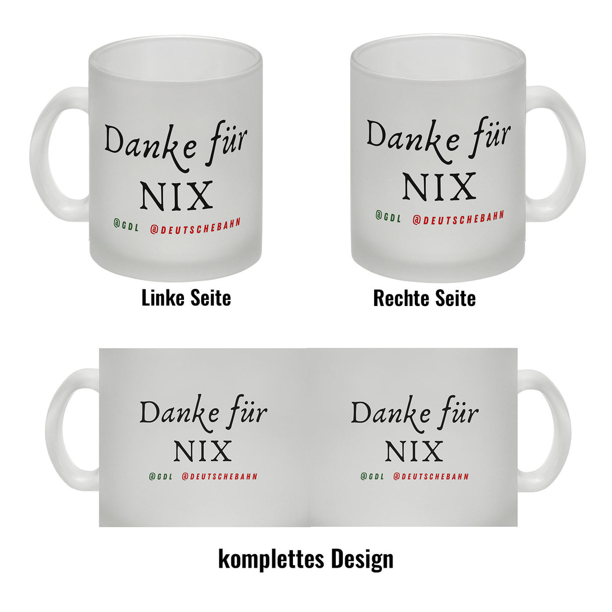 Bahnstreik Kaffeebecher mit Spruch Danke für Nix @GDL @Deutschebahn