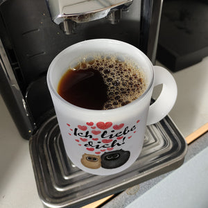 Knuffige Katzen Kaffeebecher mit Spruch Ich liebe dich