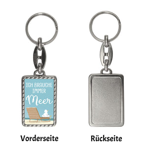 Möwe Schlüsselanhänger mit Spruch Ich brauche immer Meer
